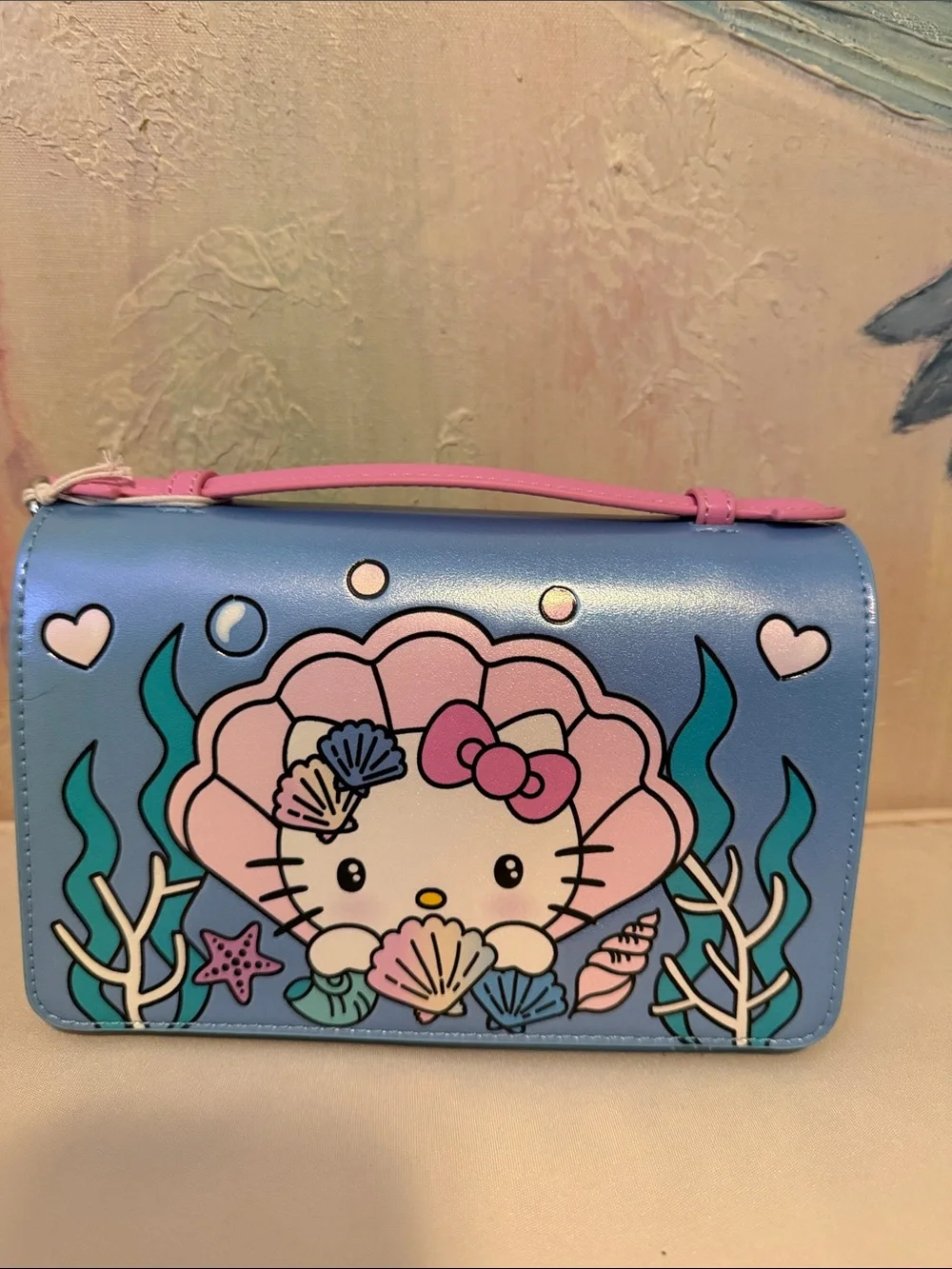 Loungefly Sanrio Hello Kitty Mermaid Metallic Top-Handle crossbody Bag New!
